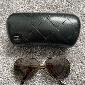 Authentic Chanel Aviator Sunglasses